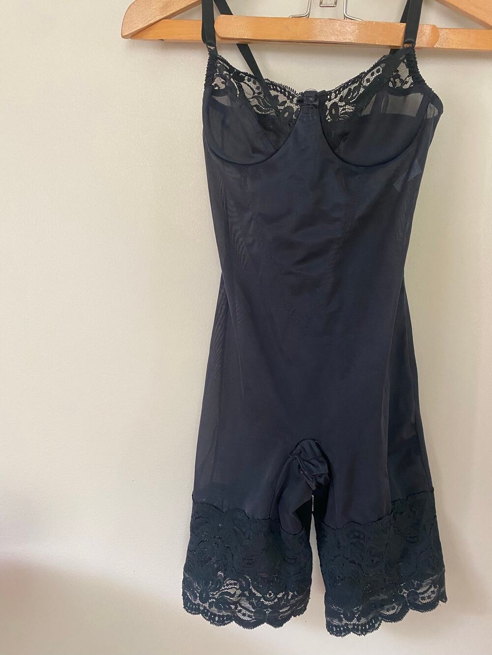 Vintage OLGA Lingerie Bodysuit 34B Lace Shorts